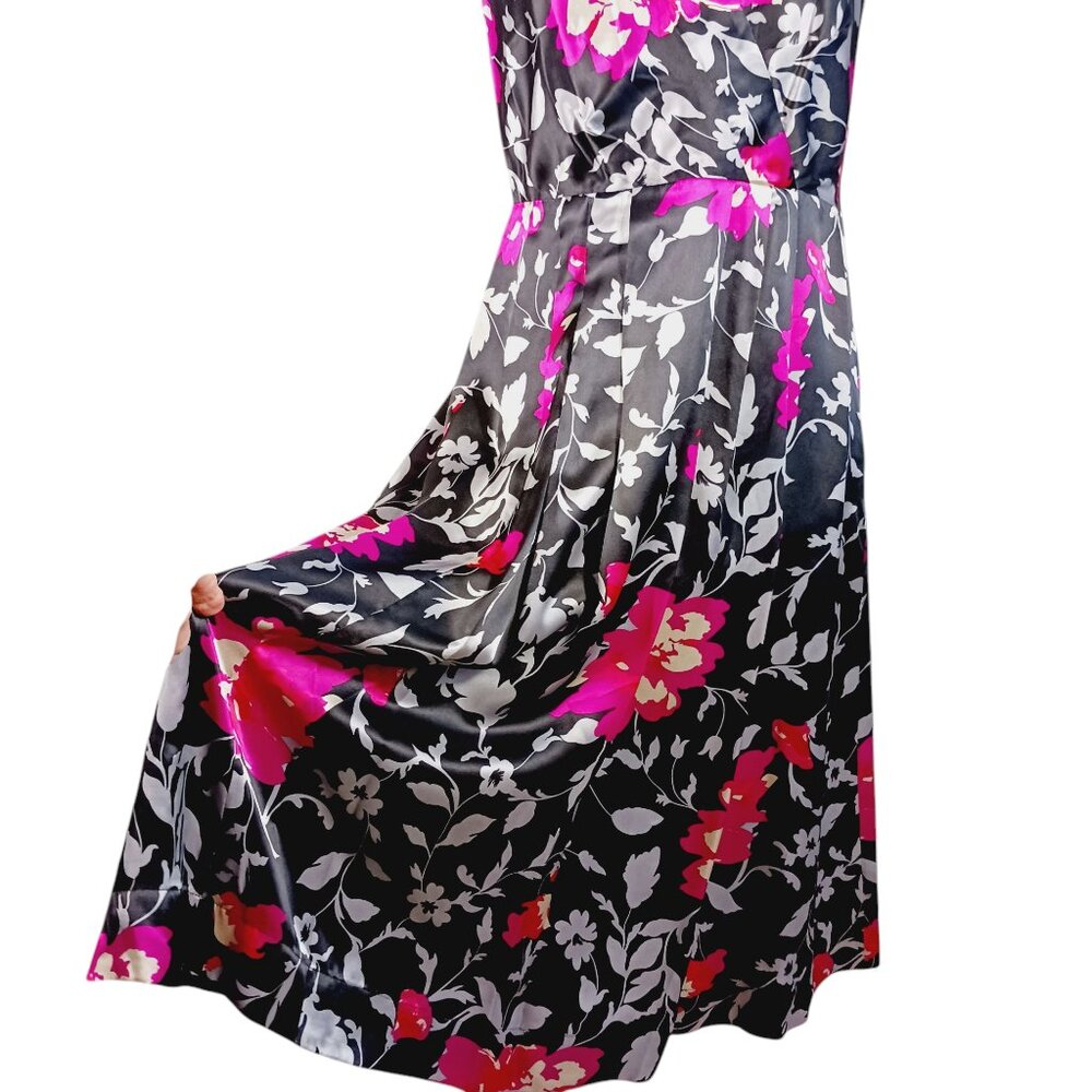 Monsoon, Vintage Y2K, 100% Silk Floral Dress, Sleeveless, Lined, A Line - Picture 8 of 15